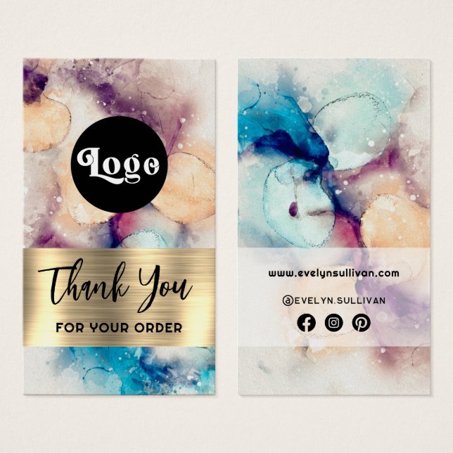 Folha de cor azul púrpura dourada folheto informat (Frente & Verso)