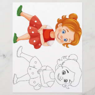 Folha de desenho animada e alegre página de colori