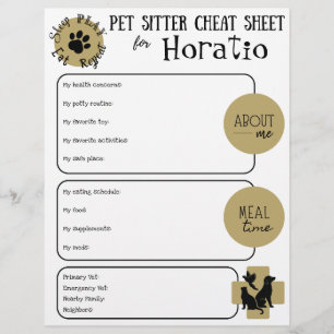 Folha de Dicas para Cuidador de Pet