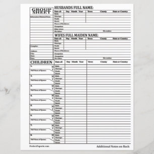 Folha de Grupo Histórico da Família