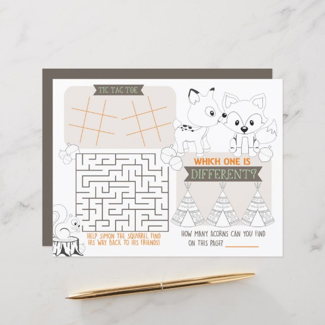 Folha de Jogo da Atividade de Colocação de Criança (Frente/Verso In Situ)