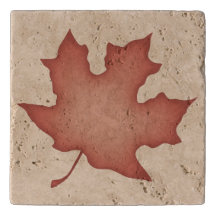 Folha de Laranja Escura no Cream Trivet