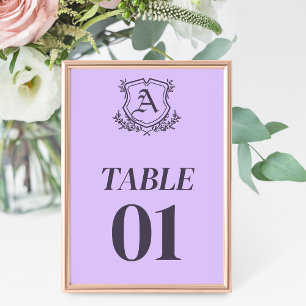 Folha de lavanda e Cartão de Mesa de Casamento Flo