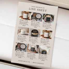 Folha de linha de produtos de bege Elegante minima