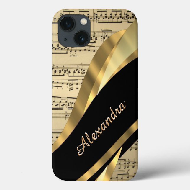 Folha de música elegante personalizada (Verso)