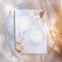 Folha de Ouro | Chá de fraldas Boho Pampas Arch Gi