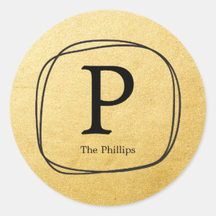 Folha de Ouro e Adesivos Desenhados à Mão Negra