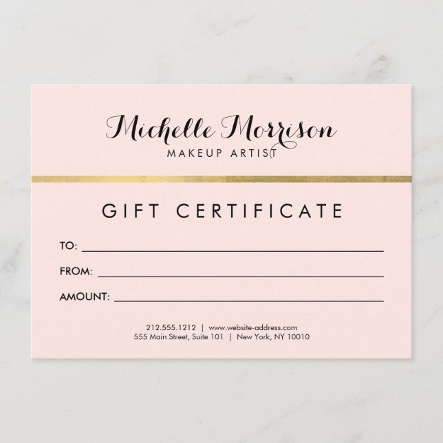 Folha de Ouro e Cartão-Presente Rosa Cinzento Geom (Frente)