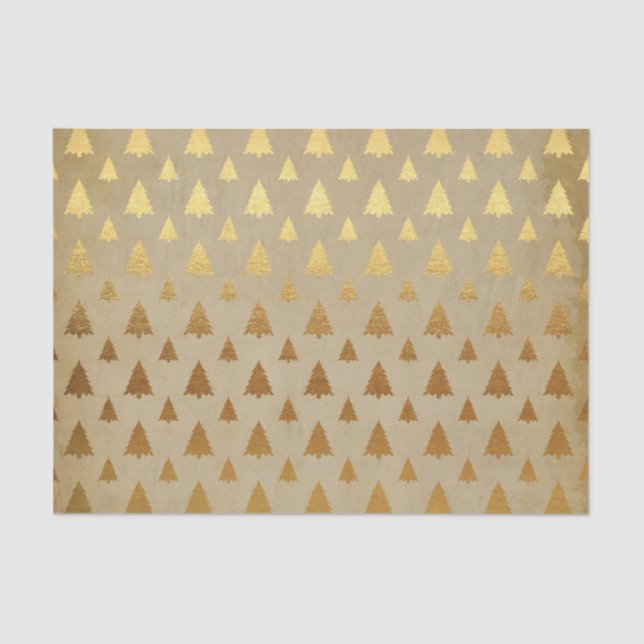 Folha de Ouro e Papel Kraft Árvore de Natal Russo (Frente )