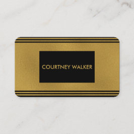 Folha de ouro elegante e cartões de visitas pretos