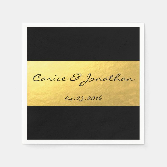 Folha de ouro em guardanapo de casamento de luxo p (Frente)