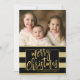 Folha de Ouro Feliz de Natal Cartão com fotos Flat (Frente)