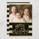 Folha de Ouro Feliz de Natal Cartão com fotos Flat (Frente/Verso)