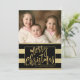 Folha de Ouro Feliz de Natal Cartão com fotos Flat (Em pé/Frente)