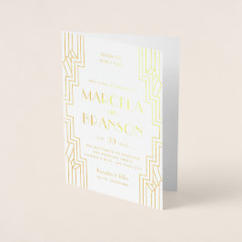 Folha de Ouro Folha de Arte Deco Convite para Casa