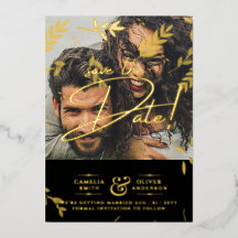 Folha de Ouro Foto Sobreposição Deixa Casamento Sa