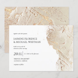 folha de ouro texturizada Convite para casamento