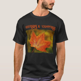 Folha de outono: Camiseta Hayrides & Campfire