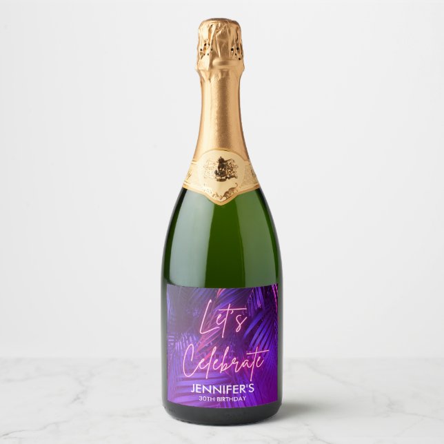 Folha de Palma Roxa Neon Rosa (Frente)