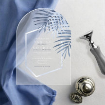 Folha de Palmeja Luxuriante Casamento Windsor Azul