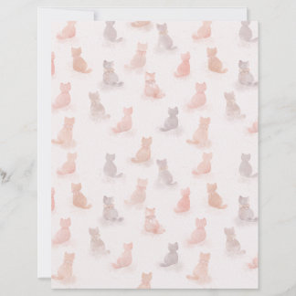 Folha de Papel com Estampa de Gato em Aquarela Neu