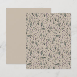 Folha de Papel com Padrão Botânico de Lavanda