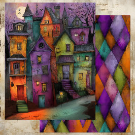 FOLHA DE PAPEL DA CIDADE BURTONESQUE HALLOWEEN