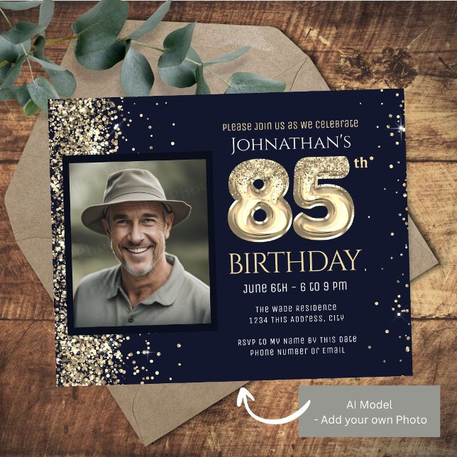 Folha de Papel de Balão Dourado de Aniversário de  (Criador carregado)