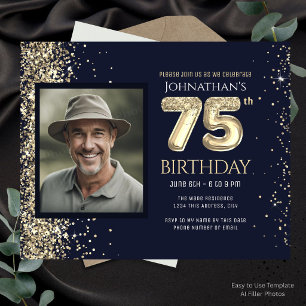 Folha de Papel de Balão Dourado Foto de 75º aniver