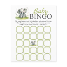 Folha de Papel de Bingo de Chá de fraldas de Elefa