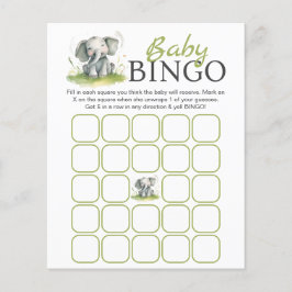 Folha de Papel de Bingo de Chá de fraldas de Elefa