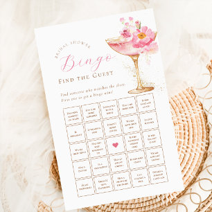 Folha de Papel de Bingo de Chuveiro de Noiva Flora