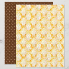 Folha de Papel de Diário Damask Abelha Mel Vintage