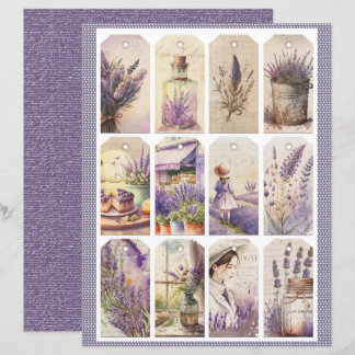 Folha de Papel de Diário Lavanda Vintage