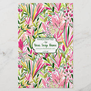 Folha de papel de embrulhamento de sabão floral c