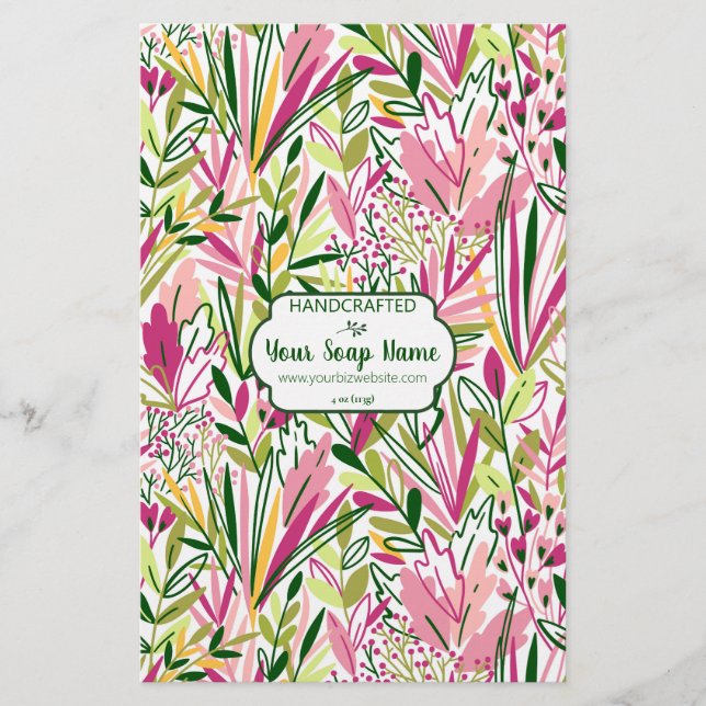 Folha de papel de embrulhamento de sabão floral co (Frente)