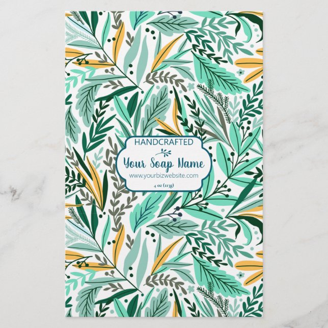 Folha de papel de embrulhamento de sabão floral co (Frente)