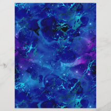 Folha de Papel de Escrapão da Galáxia Marble Azul 