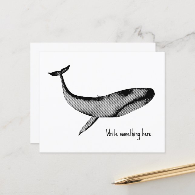 Folha de papel de estêncil de aquarela Baleia Azul (Frente/Verso In Situ)