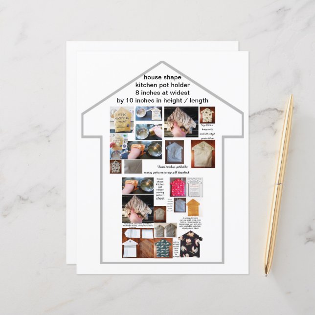 Folha de Papel de Padrão de Sewing de PôtHolder da (Frente/Verso In Situ)