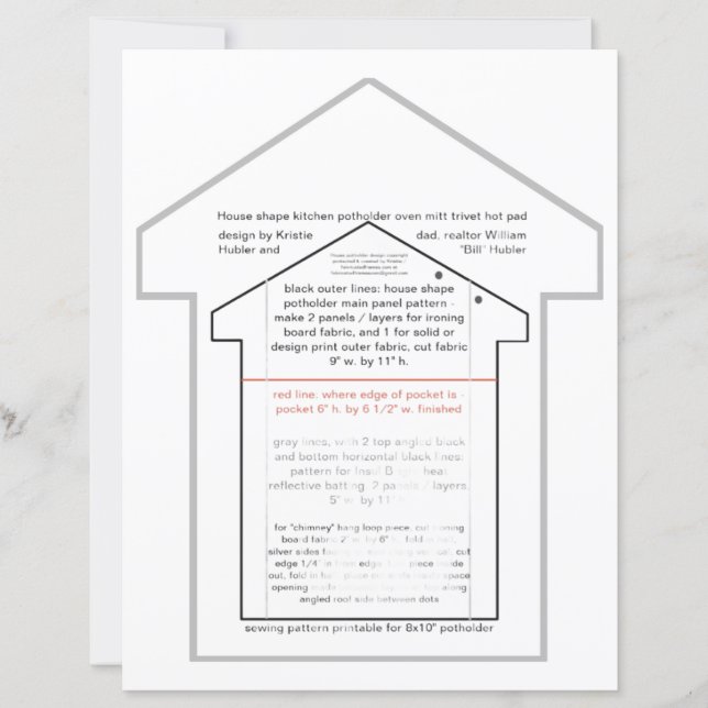 Folha de Papel de Padrão de Sewing de PôtHolder da (Frente)