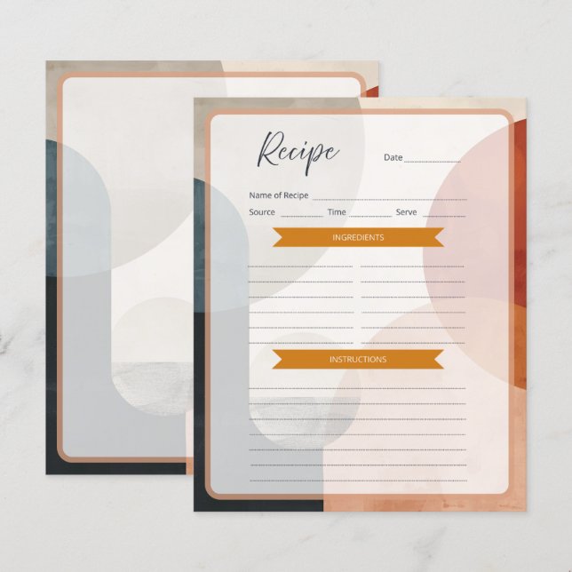 Folha de papel de recebimento de boho (Frente/Verso)