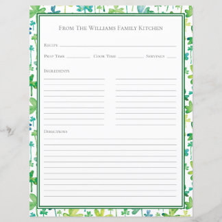 Folha de Papel de Receita Verde Branco Trevos