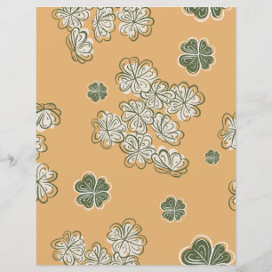 Folha de Papel de Scrapbook Floral Bege