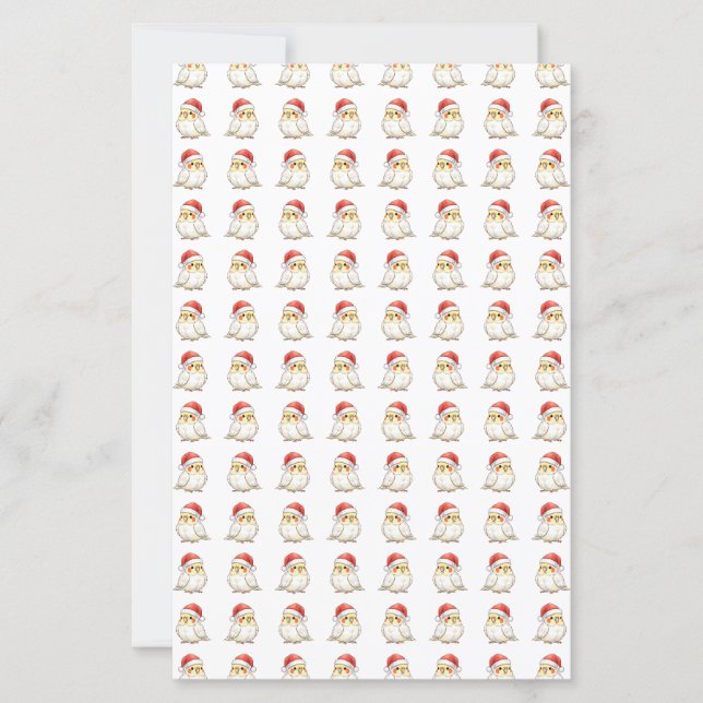 Folha de Papel do Cacatua de Natal Usando Chapéu d (Frente)