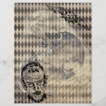 Folha de Papel Ephemera de Halloween de Coruja Mít