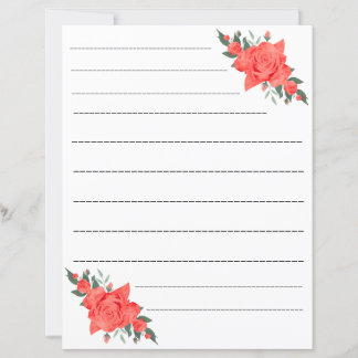 Folha de Papel Floral Elegante Rosa