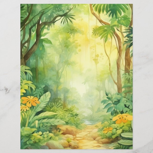 Folha de Papel Floresta Encantada Jardim Selvagem (Frente)