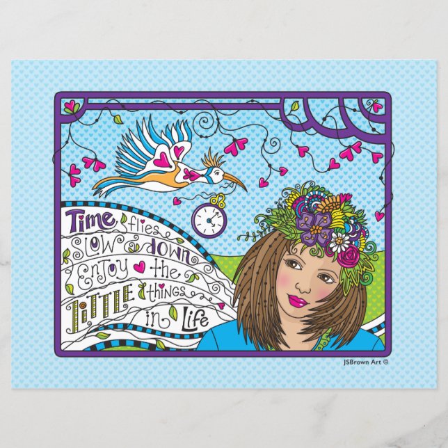Folha de Papel Fluxos de Tempo/Flat 11"x 8,5" (Frente)