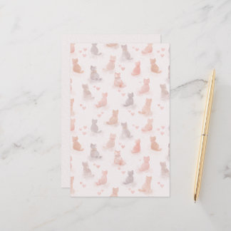 Folha de Papel Gatos Pastel